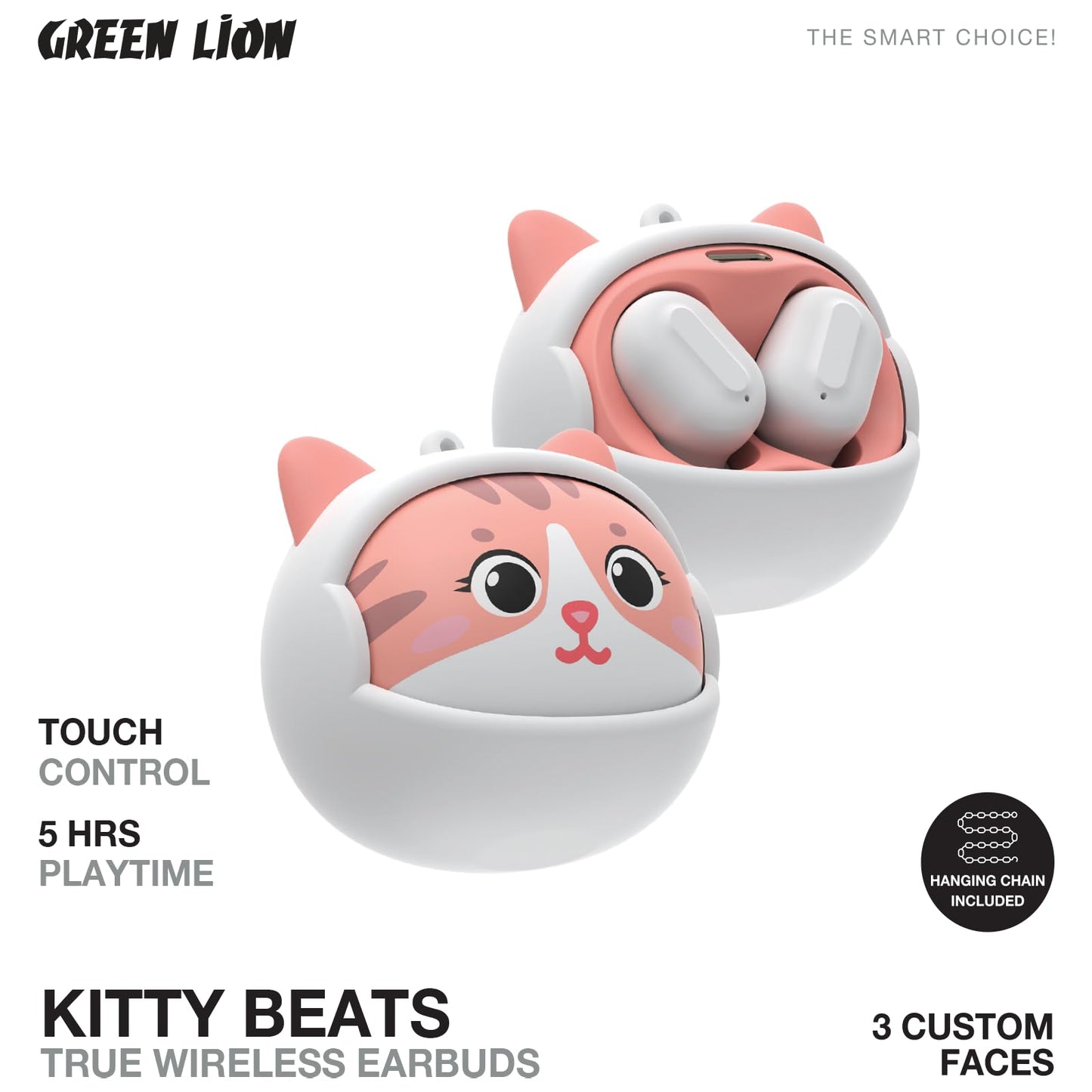 Green Lion Kitty Beats True Wireless Earbuds