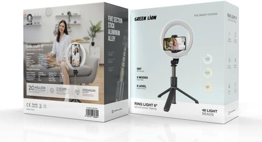 Green Lion Ring Light 6″ Selfie Stick