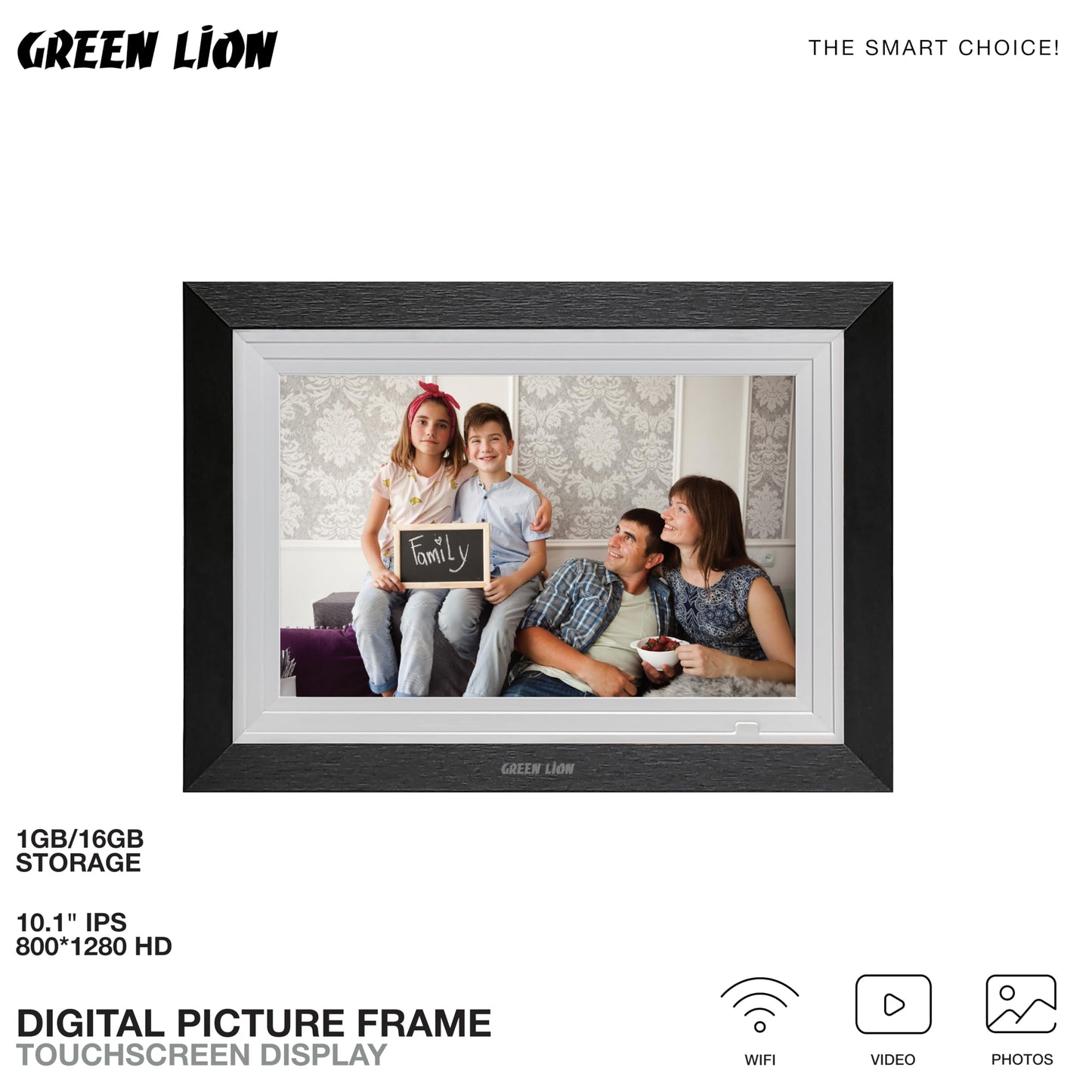 Green Lion Digital Picture Frame Touch Screen Display 10.1 Inch