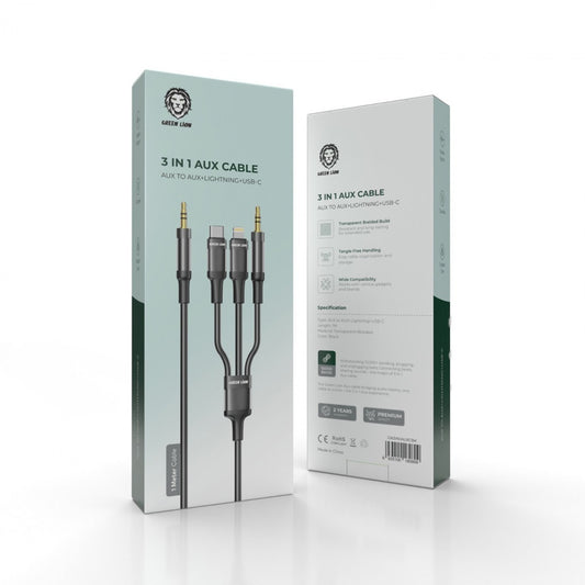 Green Lion 3 In 1 AUX Cable(1m)