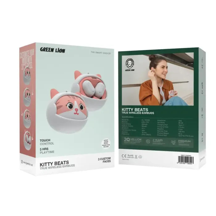Green Lion Kitty Beats True Wireless Earbuds