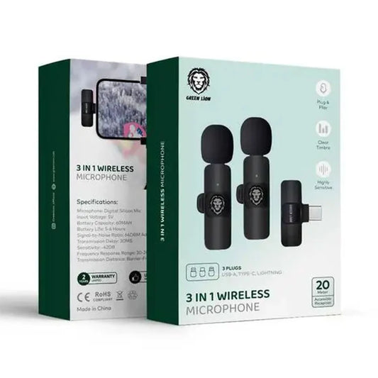 Green Lion 3 In 1 Wireless Microphone