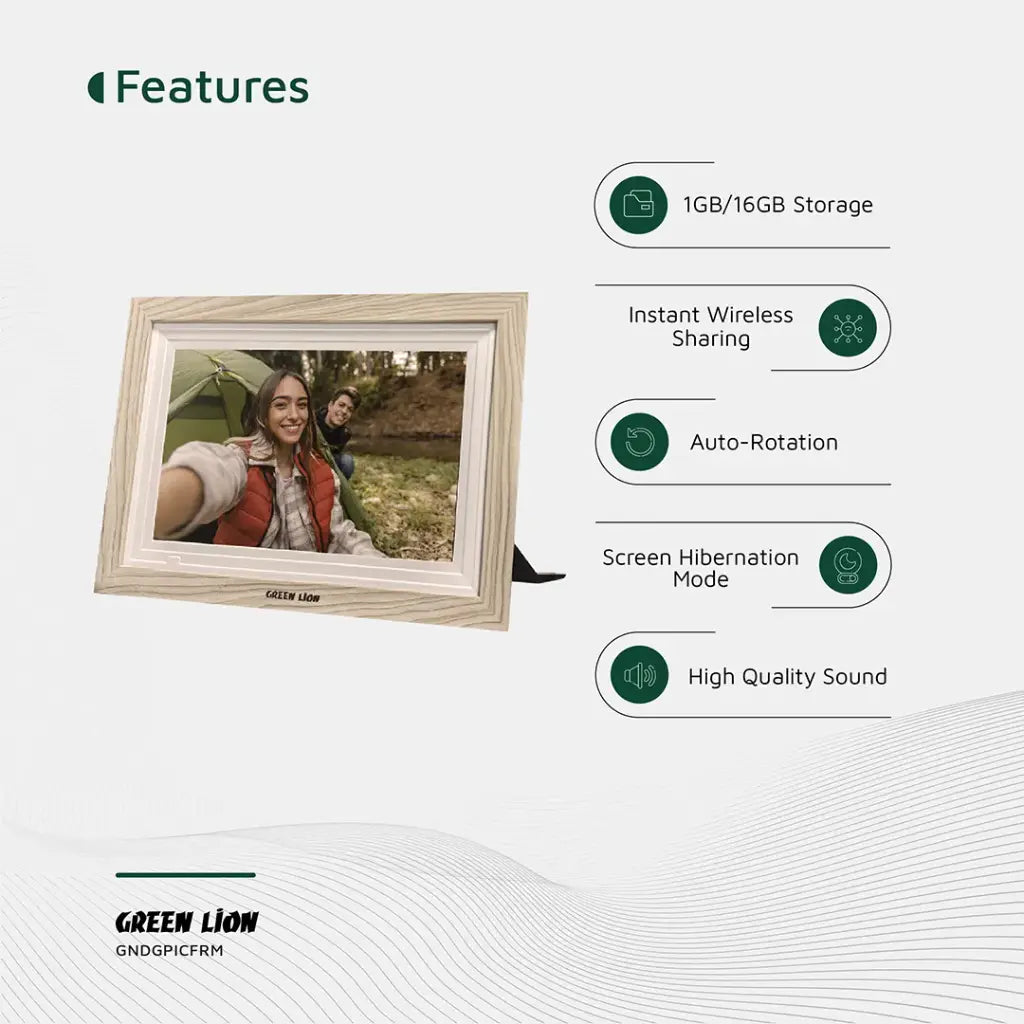 Green Lion Digital Picture Frame Touch Screen Display 10.1 Inch